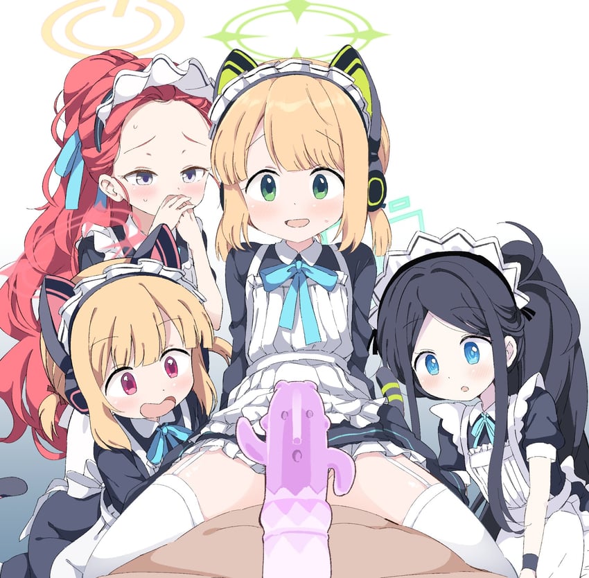 aris, momoi, midori, and yuzu (blue archive) drawn by yasunao_(yasunao-z)