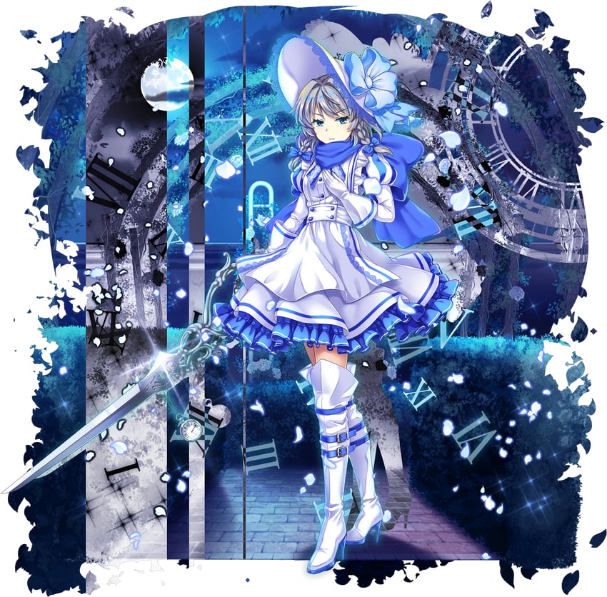 izayoi sakuya (touhou and 1 more) drawn by rotte_(1109)