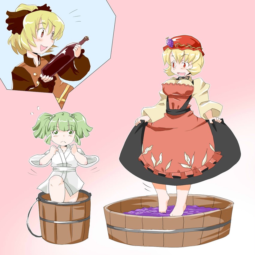 kurodani yamame, aki minoriko, and kisume (touhou) drawn by matchuri
