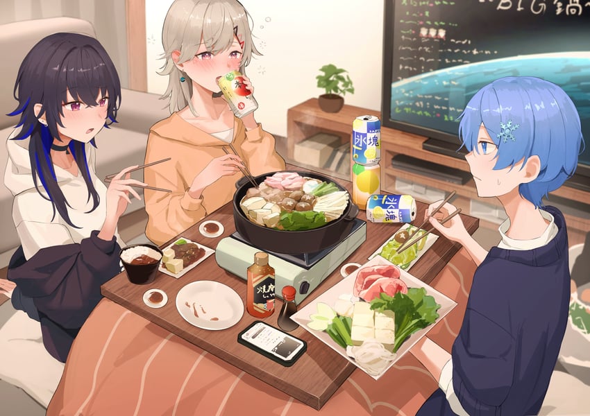 ichinose uruha, komori met, and shirayuki reid (vspo! and 2 more) drawn by gyudon_uma