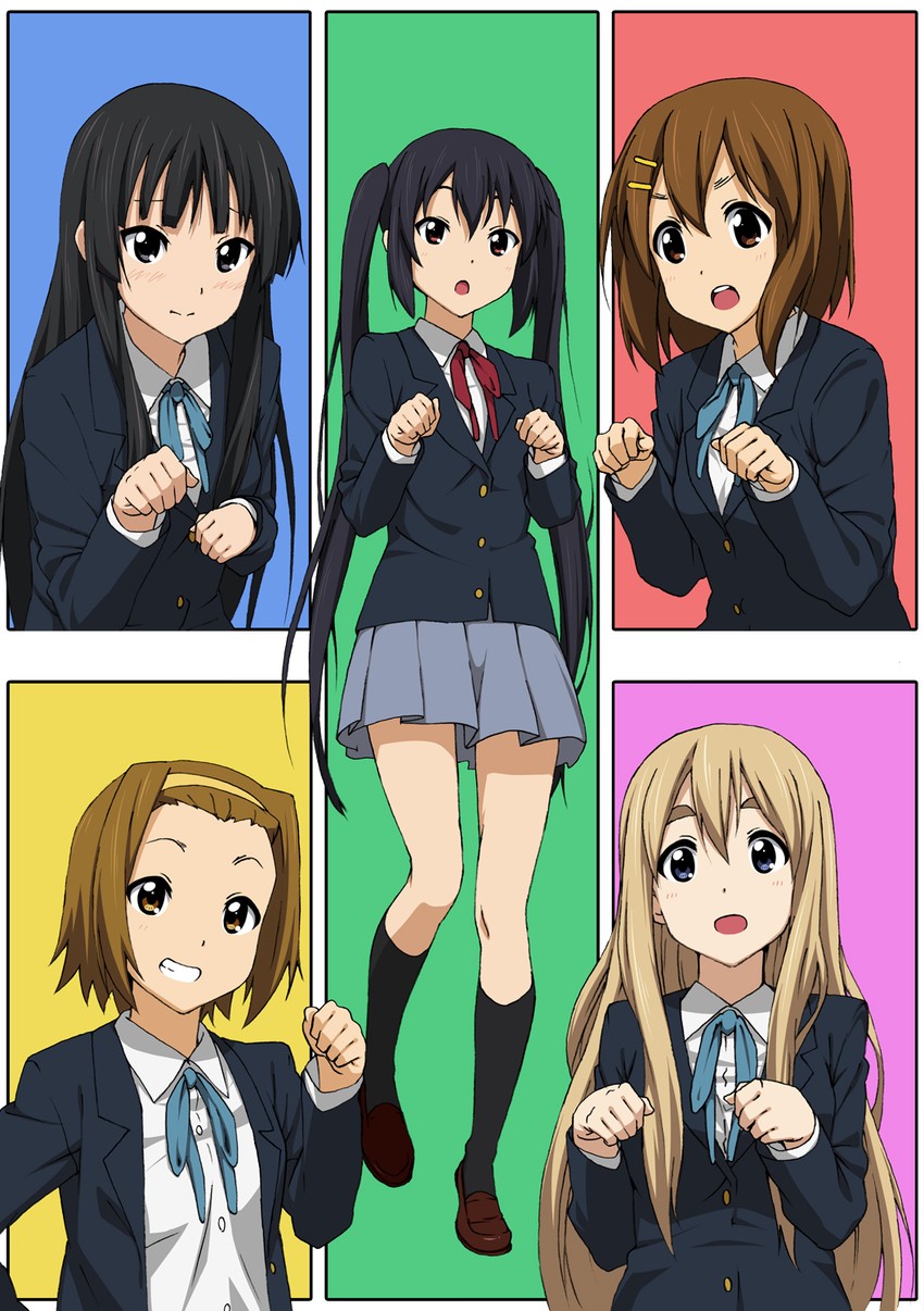 akiyama mio, nakano azusa, hirasawa yui, tainaka ritsu, and kotobuki tsumugi (k-on!) drawn by iyakun