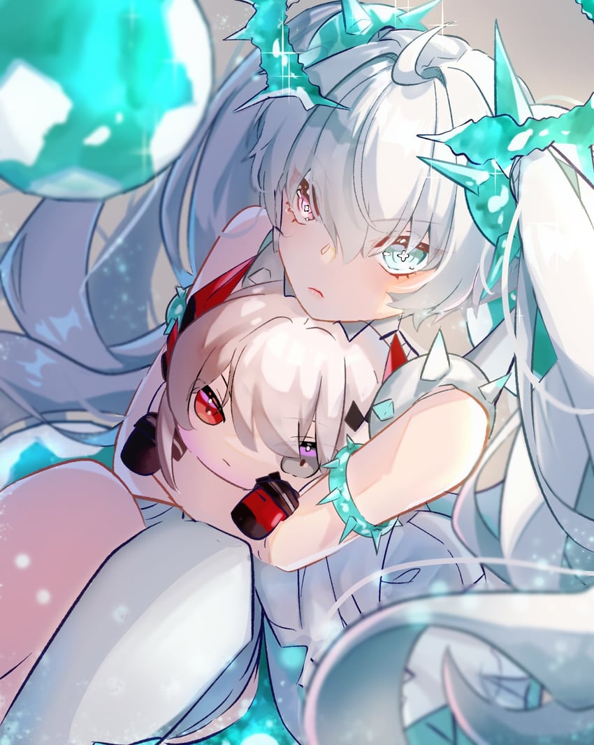 alpha, luna, alpha: crimson abyss, and luna: laurel (punishing: gray raven) drawn by aki_rii25