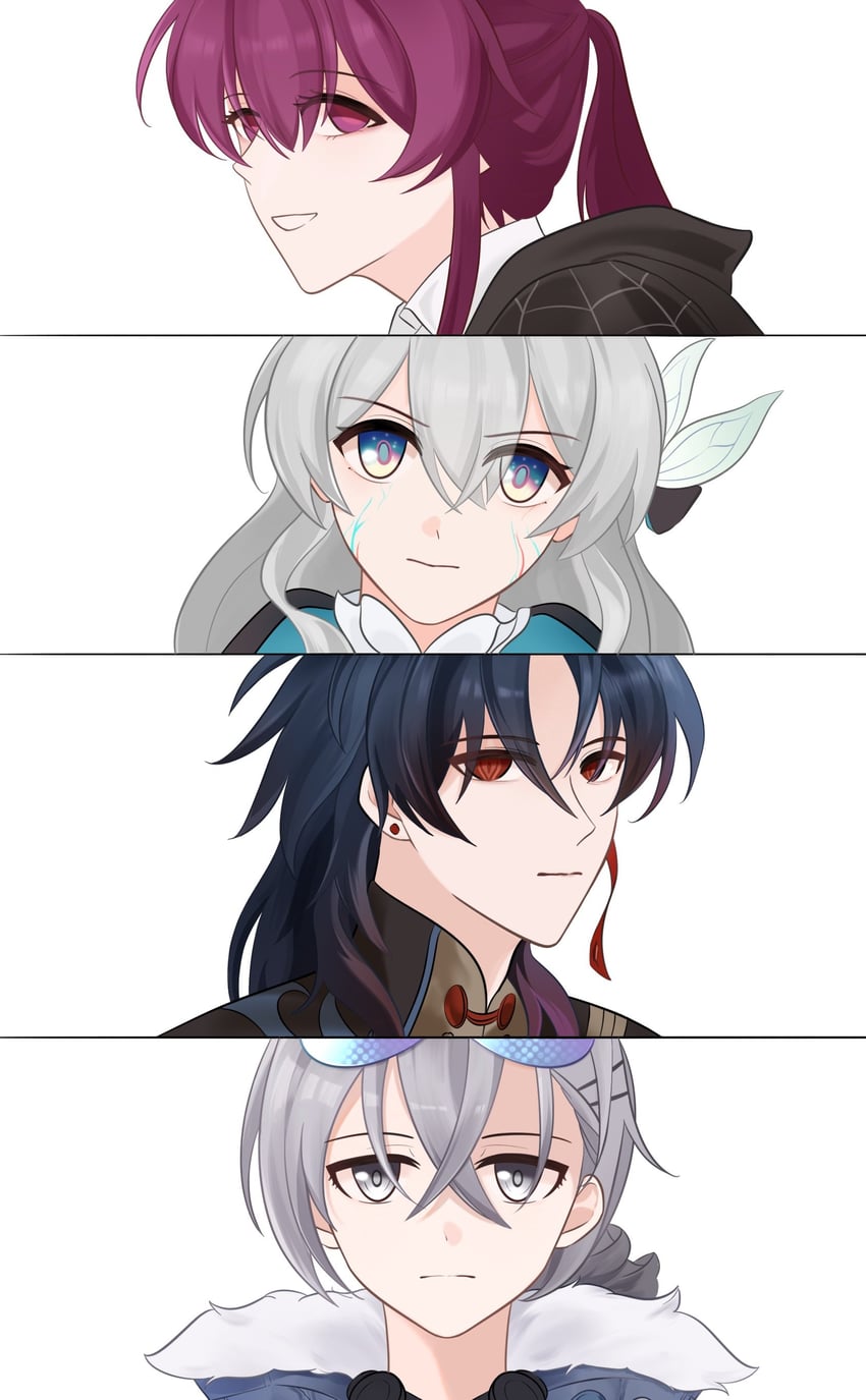 firefly, kafka, silver wolf, and blade (honkai and 1 more) drawn by ssamo3355
