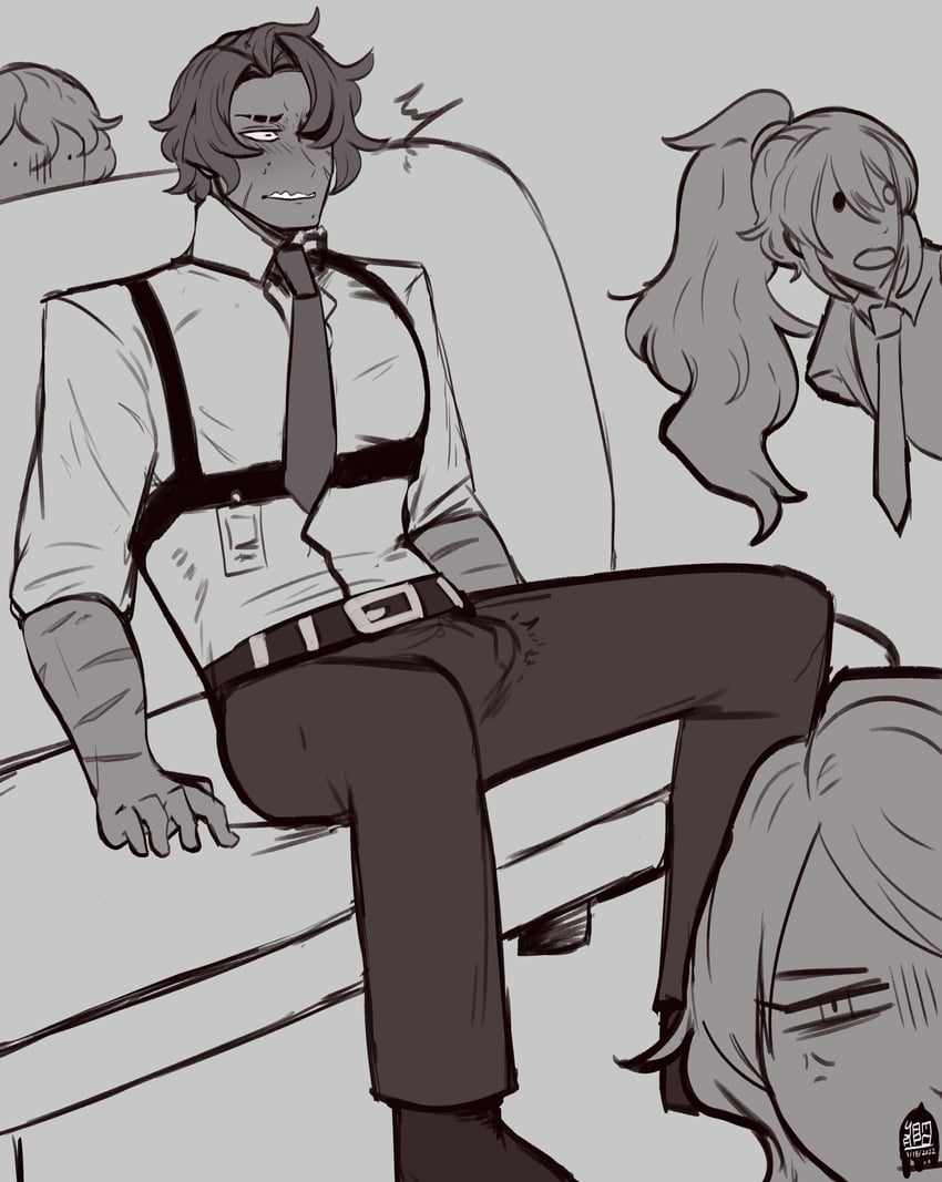 faust, sinclair, hong lu, and heathcliff (project moon and 1 more) drawn by yamapollogee