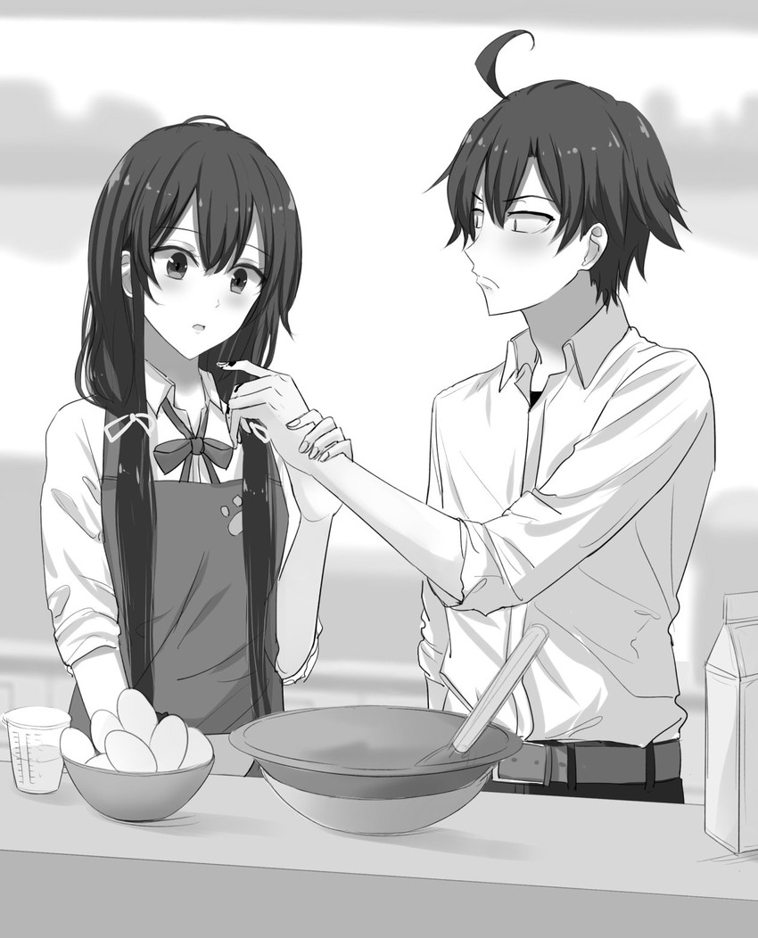 yukinoshita yukino and hikigaya hachiman (yahari ore no seishun lovecome wa machigatteiru.) drawn by ponpon_(ponpon62126)