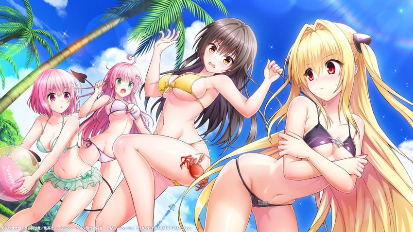 konjiki no yami, momo velia deviluke, lala satalin deviluke, and kotegawa yui (to love-ru and 1 more) drawn by ootomo_takuji
