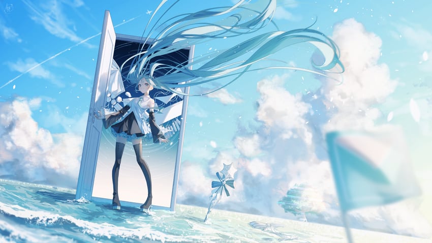 hatsune miku (vocaloid and 1 more) drawn by yuzuha_wasa