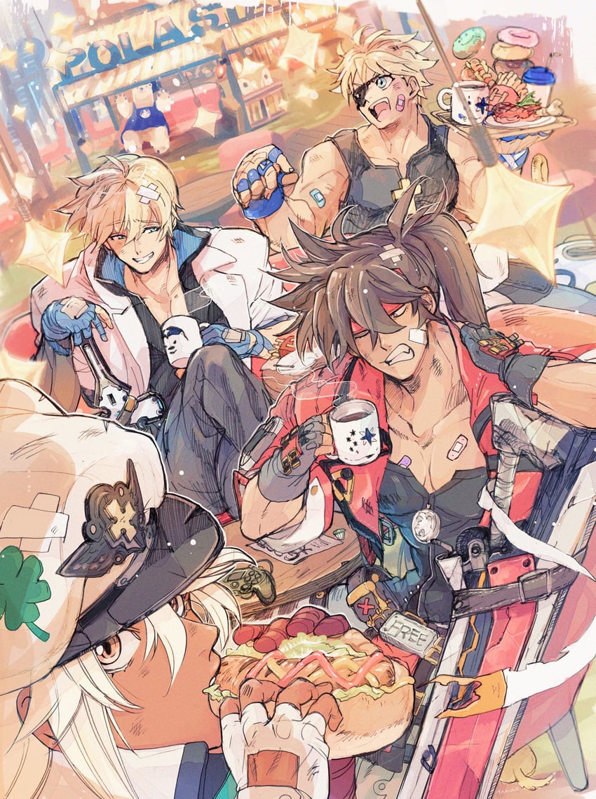 ramlethal valentine, sol badguy, ky kiske, and sin kiske (guilty gear and 1 more) drawn by 1_ssmk