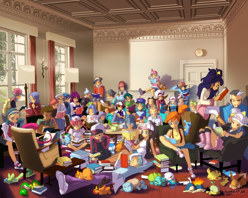 pikachu, dawn, may, hilda, ash ketchum, and 46 more (pokemon and 8 more) drawn by hinoraito