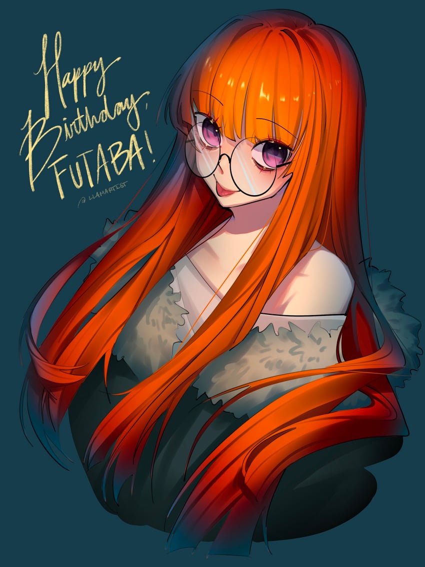 sakura futaba (persona and 1 more) drawn by llamartist