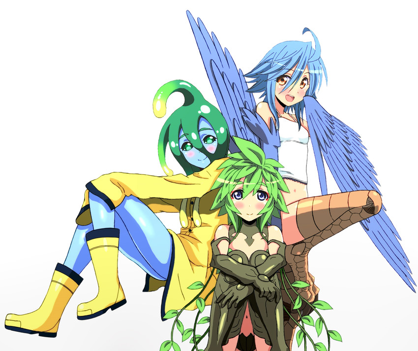 papi, suu, and kii (monster musume no iru nichijou) drawn by harusaki_rio