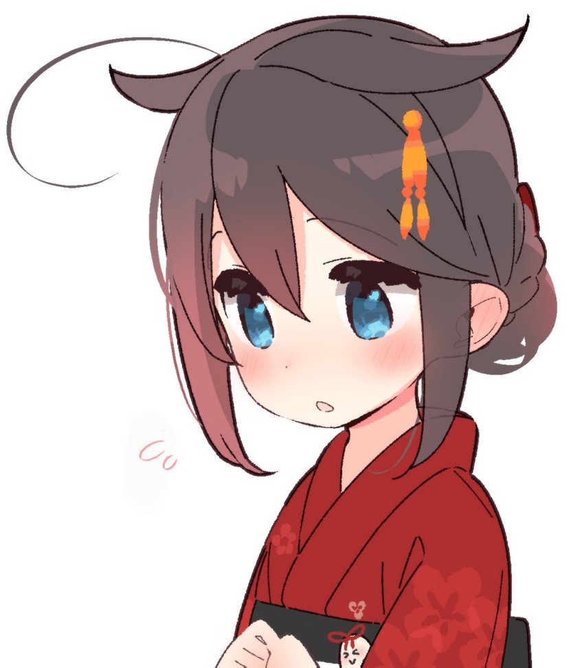 shigure, shigure kai ni, and the yuudachi-like creature (kantai collection) drawn by yoru_nai