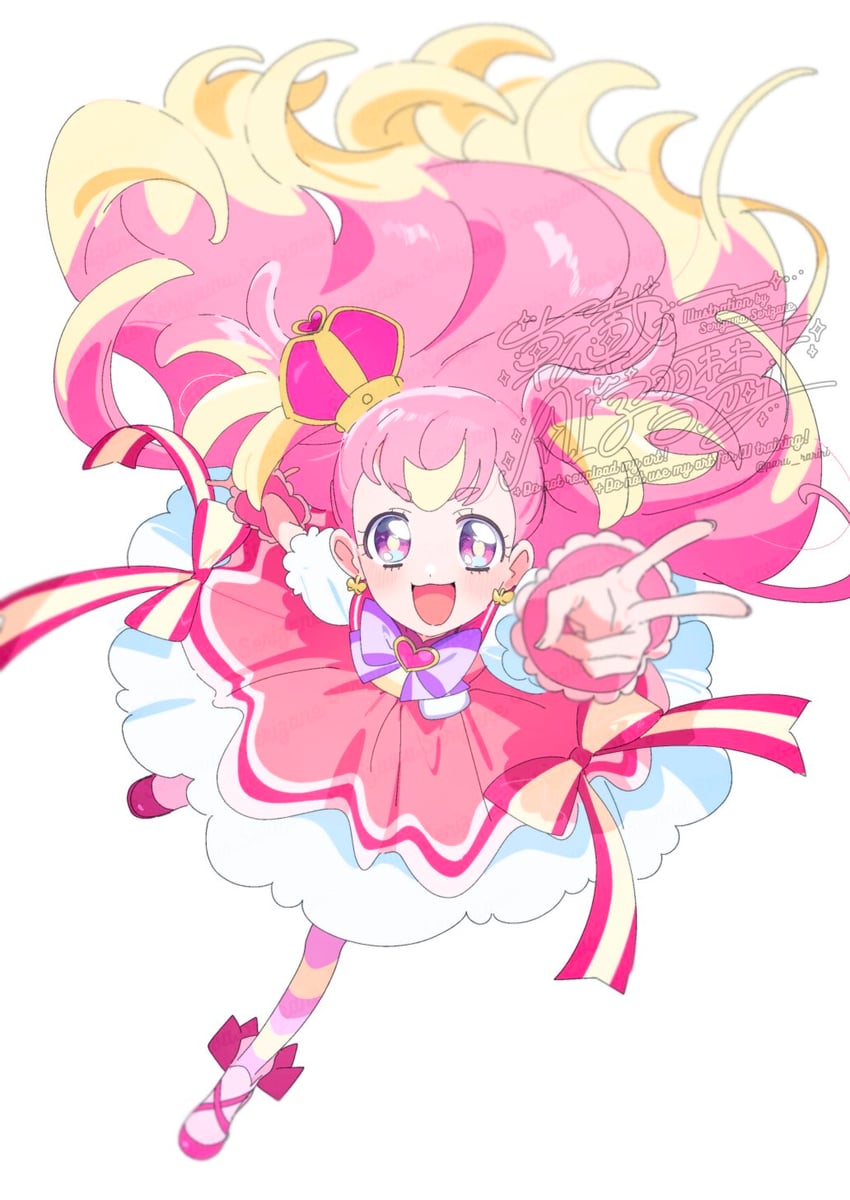 inukai komugi and cure wonderful (precure and 1 more) drawn by serizawa_serizane