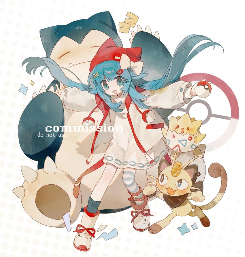 meowth, snorlax, togepi, and chibi (original and 1 more) drawn by chuckdaidai