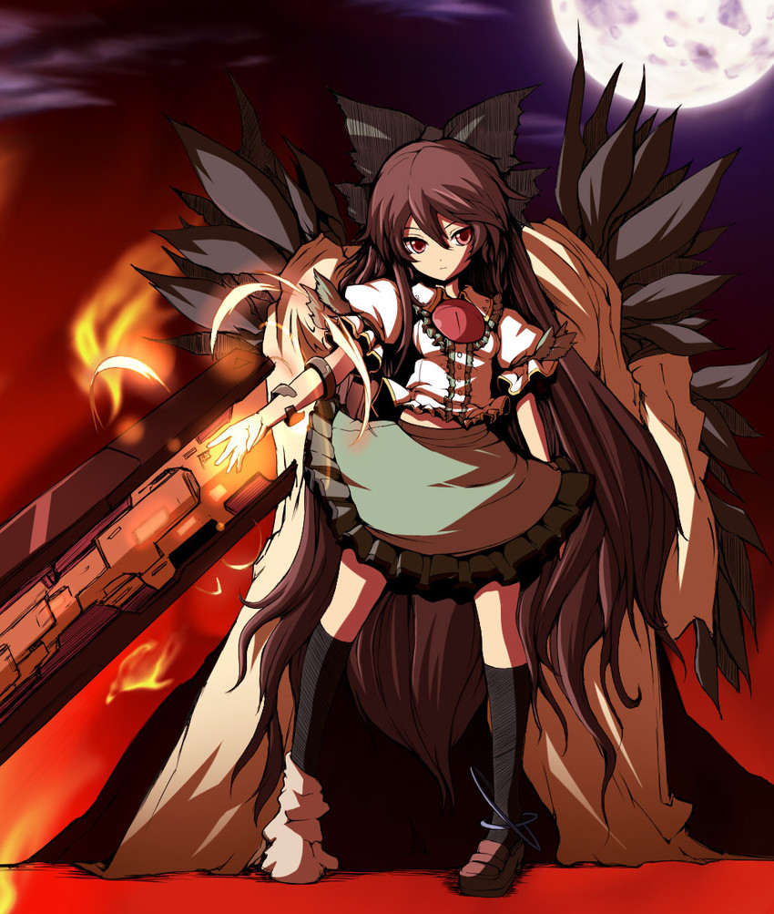 reiuji utsuho (touhou) drawn by kagero_(haruhi) and shishigami_(sunagimo)