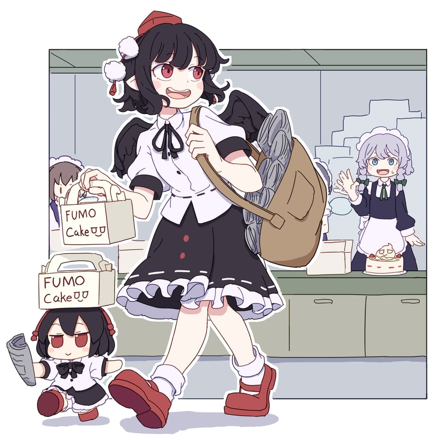 izayoi sakuya, shameimaru aya, and fairy maid (touhou) drawn by kame_(kamepan44231)