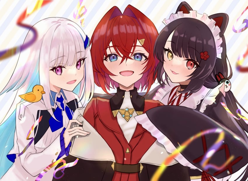 lize helesta, ange katrina, inui toko, and sebastian piyodore (nijisanji) drawn by haruwo