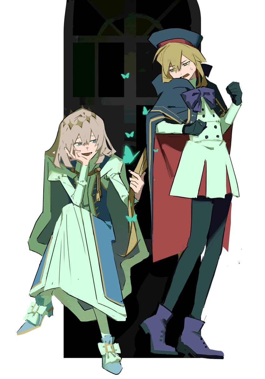 artoria pendragon, artoria caster, and oberon (fate and 1 more) drawn by denoia