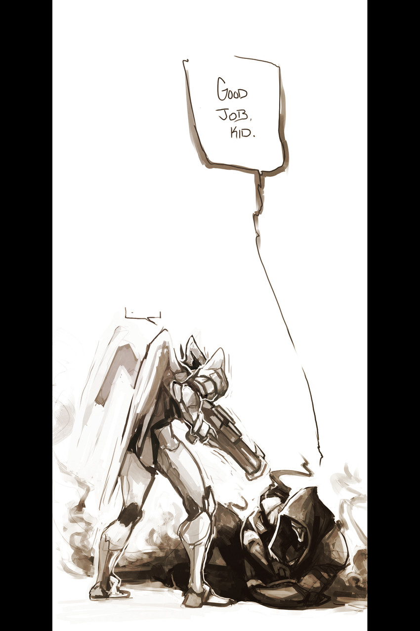 pharah and reaper (overwatch and 1 more) drawn by lauren_bagley