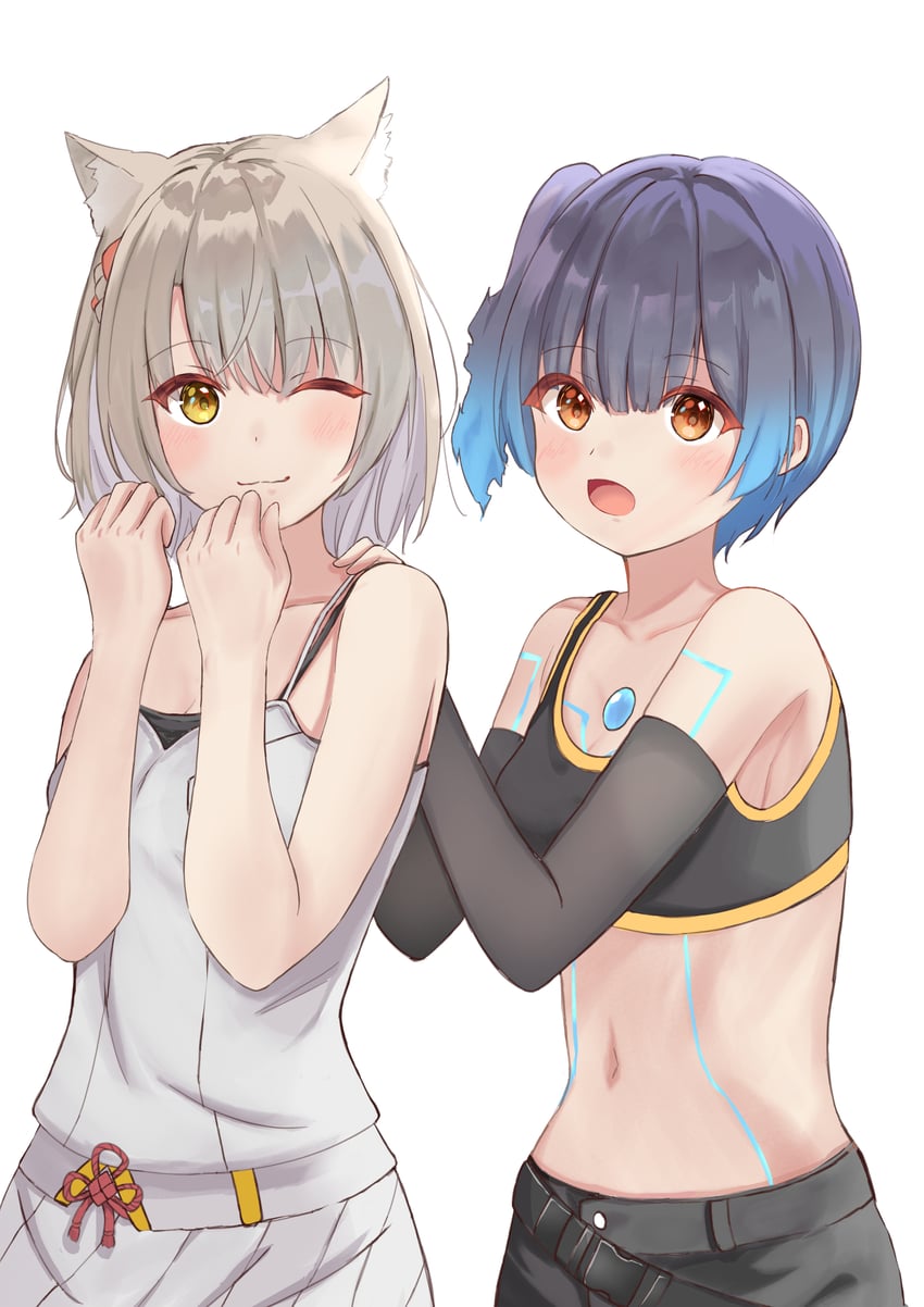 mio and sena (xenoblade chronicles and 1 more) drawn by snow_apple01