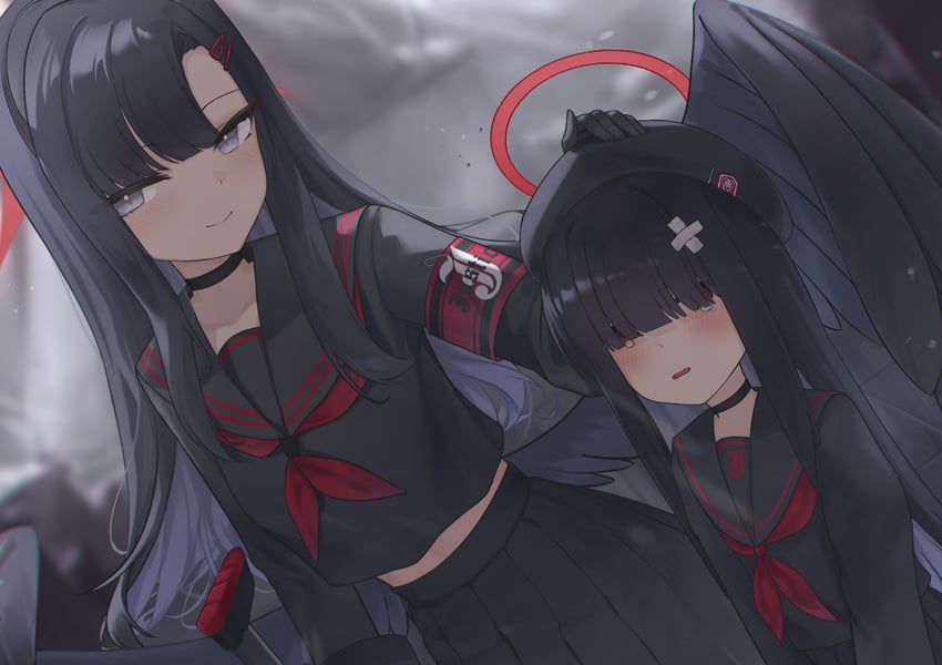 ichika and justice task force member (blue archive) drawn by ciza_gomi