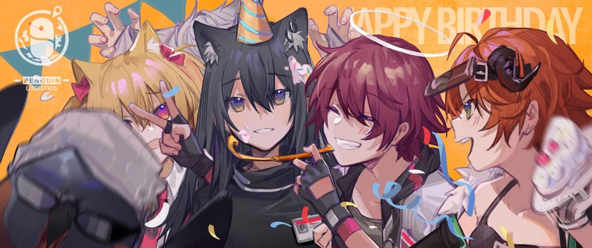 texas, lappland, exusiai, sora, croissant, and 1 more (arknights) drawn by liangban_xiexu