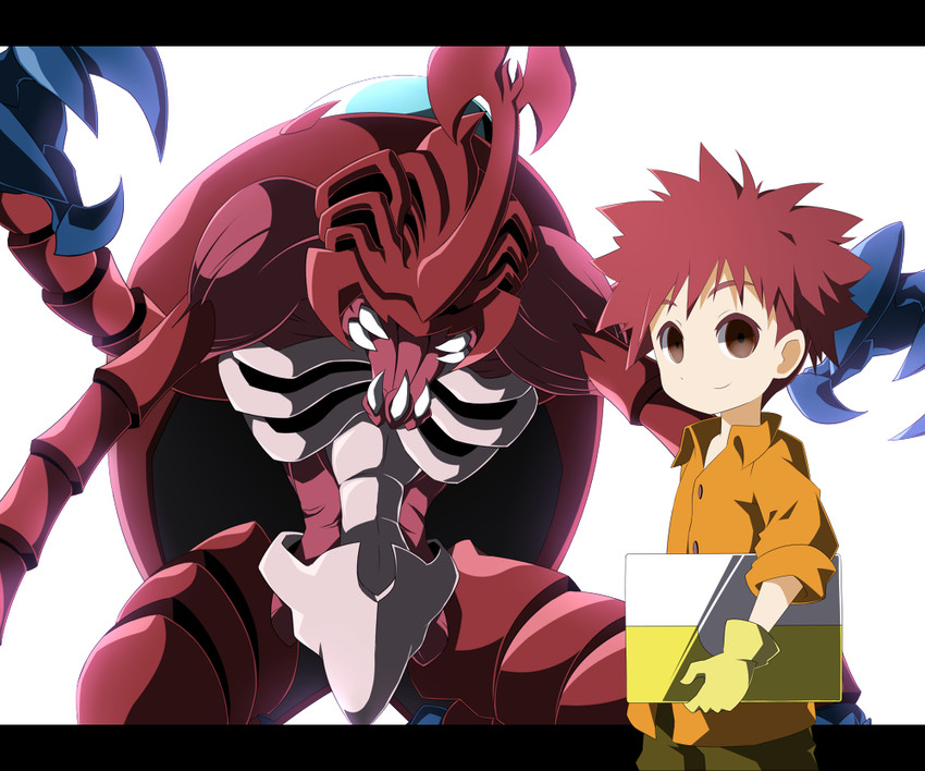 izumi koshiro and atlurkabuterimon (digimon and 1 more) drawn by lemon_(wzcrybmi)