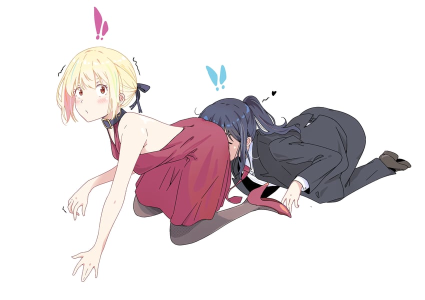 nishikigi chisato and inoue takina (lycoris recoil) drawn by misskiwi
