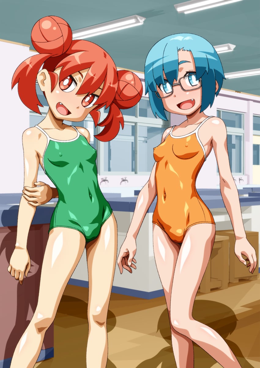 ueno and unogawa (ueno-san wa bukiyou) drawn by carinae