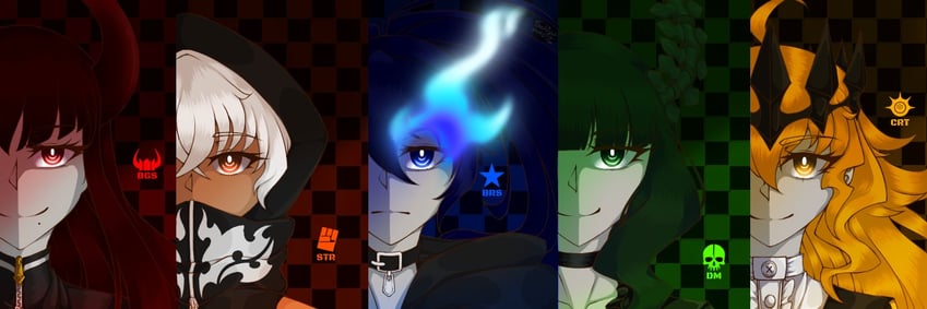 black rock shooter, dead master, strength, black gold saw, and chariot (black rock shooter) drawn by tsukiyu666