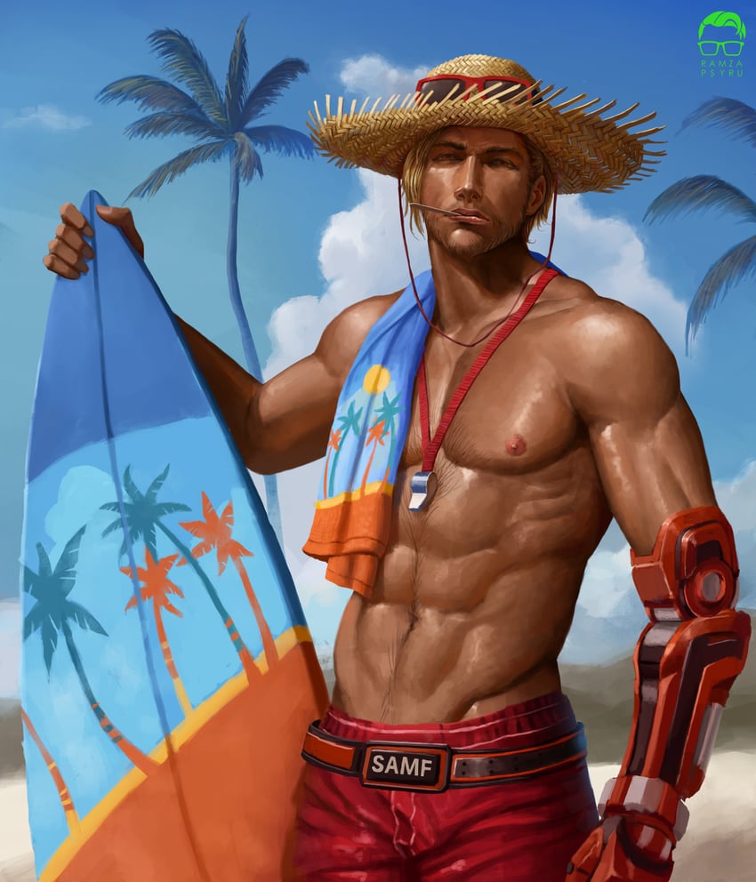 cassidy and lifeguard cassidy (overwatch) drawn by ramza_ardyputra