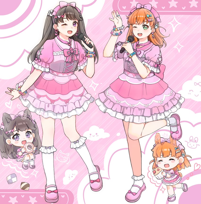 hinoshita kaho and fujishima megumi (love live! and 1 more) drawn by songhuai