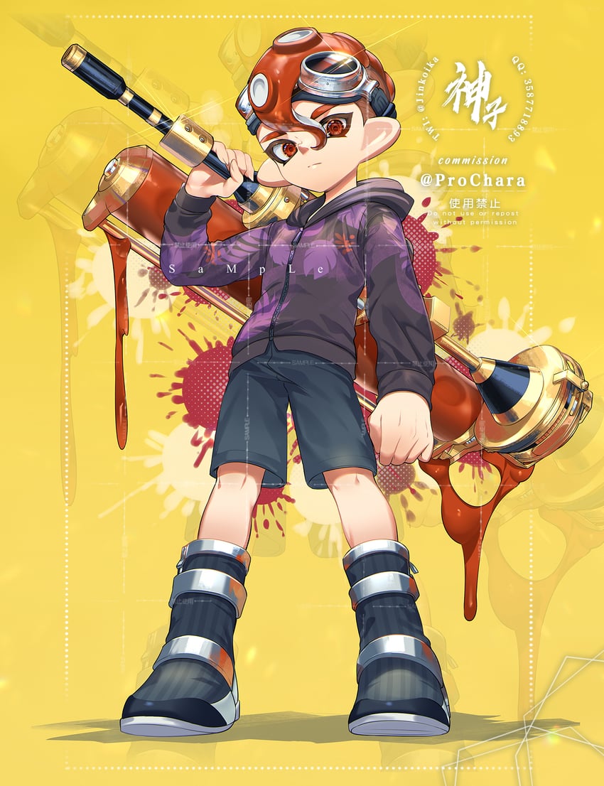 octoling player character and octoling boy (splatoon) drawn by jinkoika