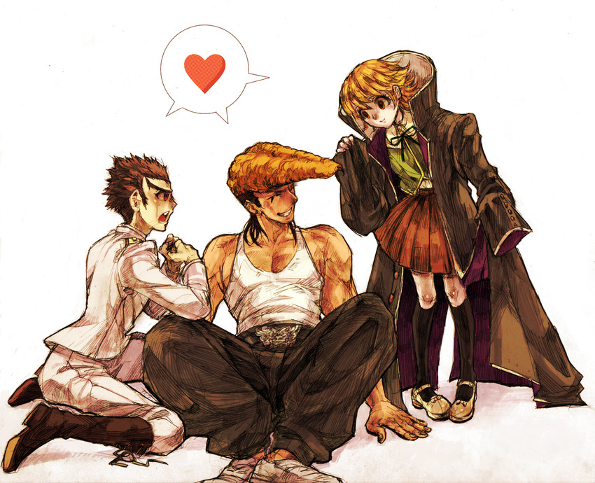 fujisaki chihiro, ishimaru kiyotaka, and owada mondo (danganronpa and 1 more) drawn by kirin_(giraffe69)