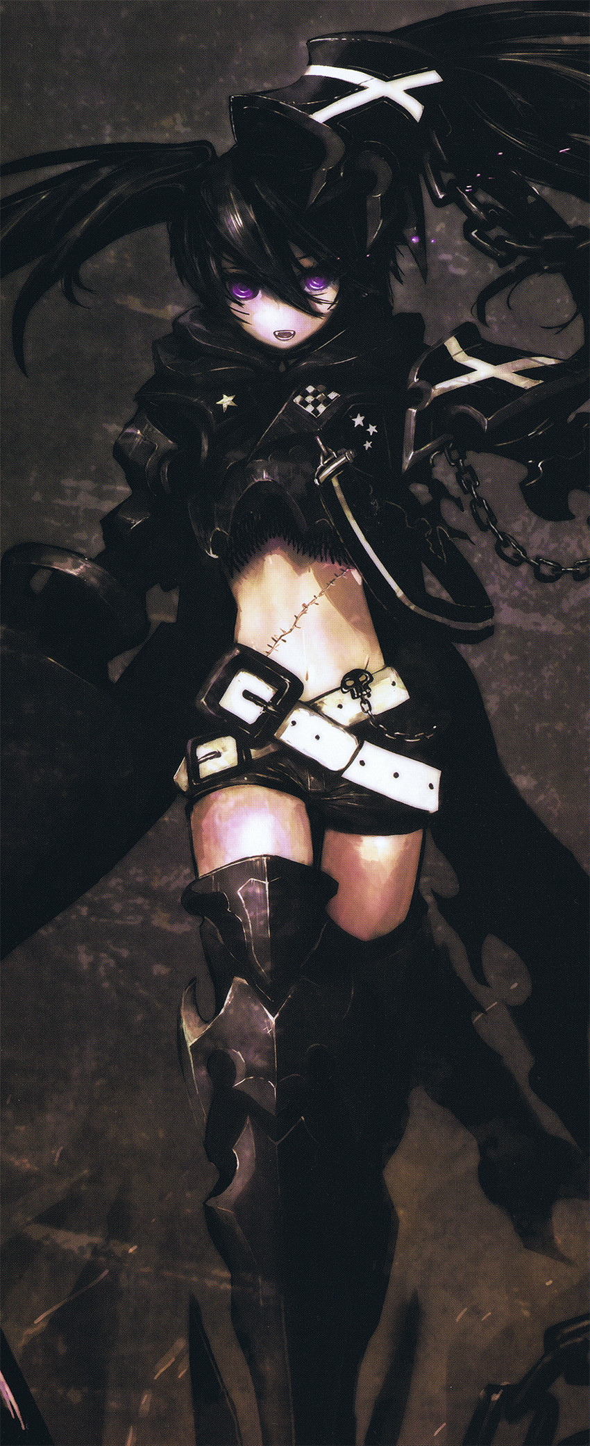 black rock shooter and insane black rock shooter (black rock shooter) drawn by huke