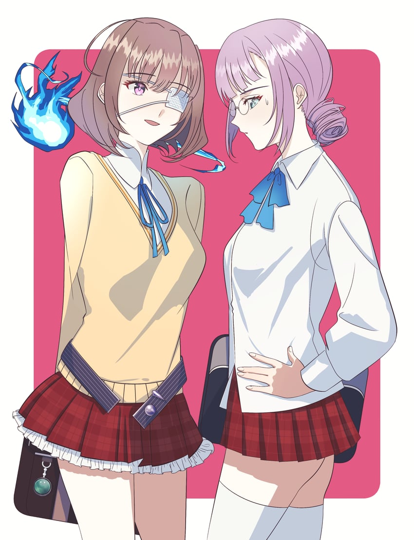 hiiragi kozue and higuchi seika (heaven burns red) drawn by kjhg1108
