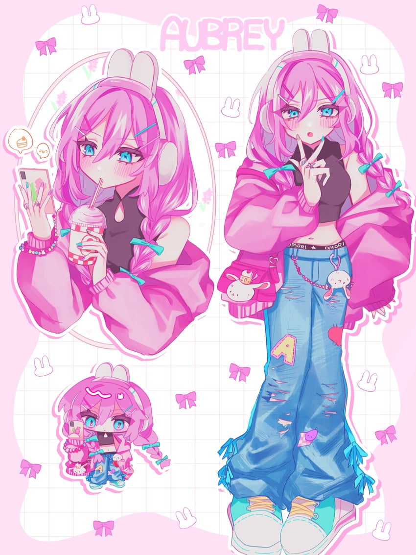 mr. plantegg, aubrey, cupcake bunny, and forest bunny? (omori) drawn by yuyuyu_m5