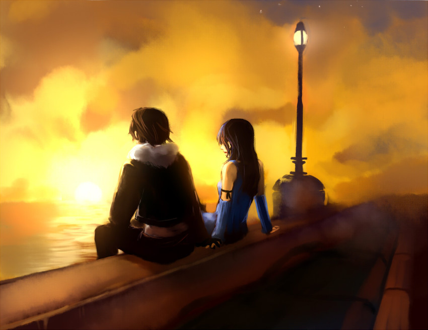 squall leonhart and rinoa heartilly (final fantasy and 1 more) drawn by habbitrot