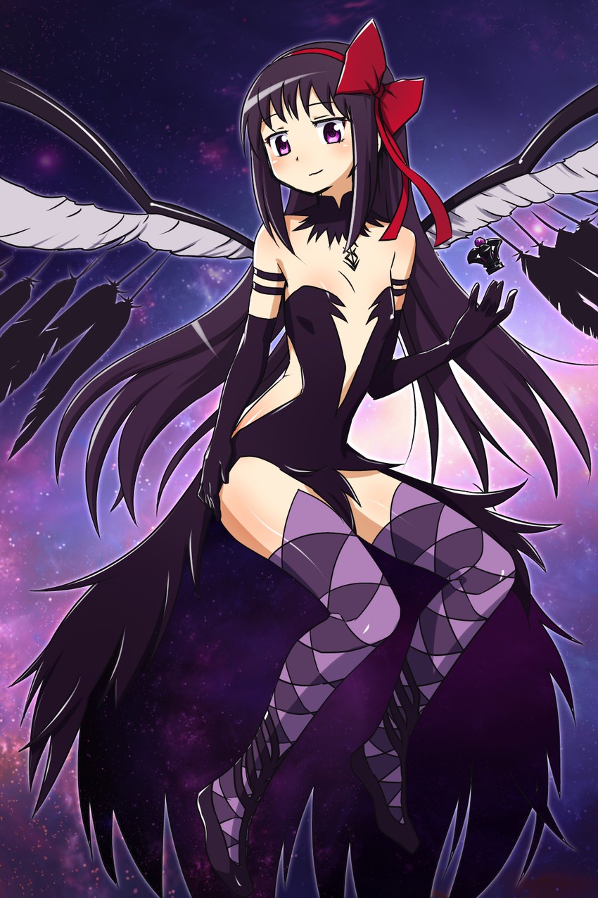akemi homura and akuma homura (mahou shoujo madoka magica and 1 more) drawn by sat-c
