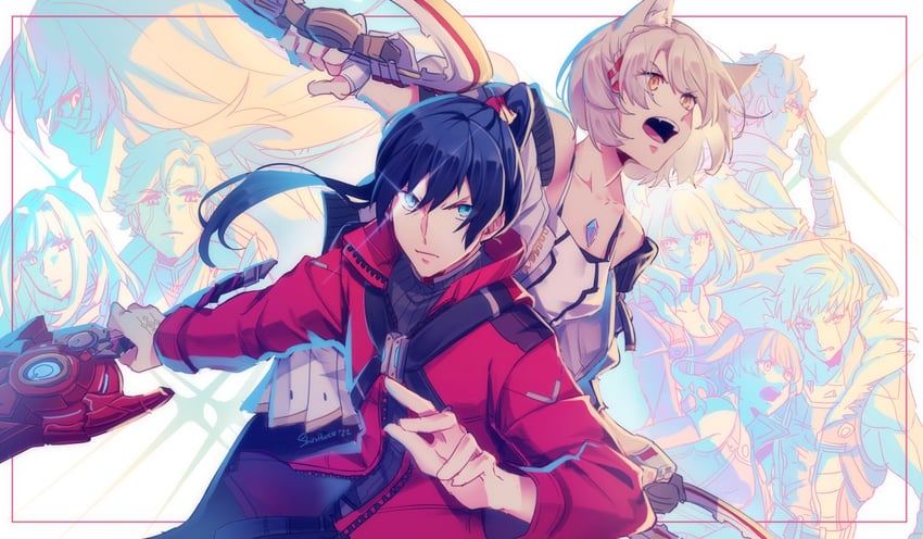 mio, eunie, sena, noah, taion, and 4 more (xenoblade chronicles and 1 more) drawn by shirohunter