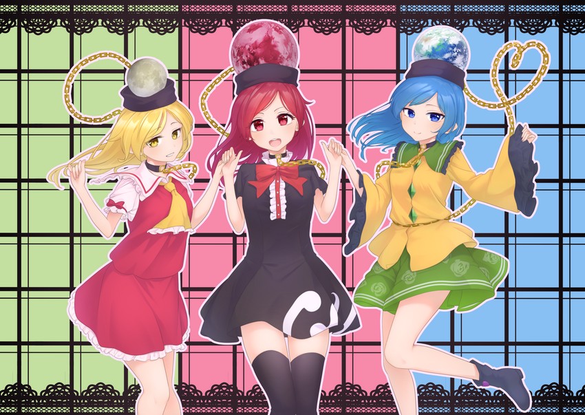 flandre scarlet, komeiji koishi, houjuu nue, and hecatia lapislazuli (touhou) drawn by kanpa_(campagne_9)