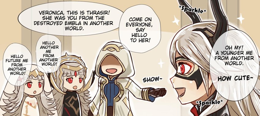 kiran, thrasir, and veronica (fire emblem and 1 more) drawn by nyawn5