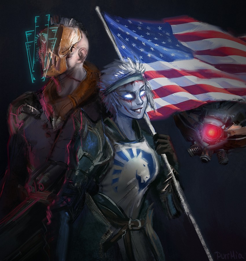 galena, visor, rapha, peeker, and dahang (quake and 3 more) drawn by purrmia