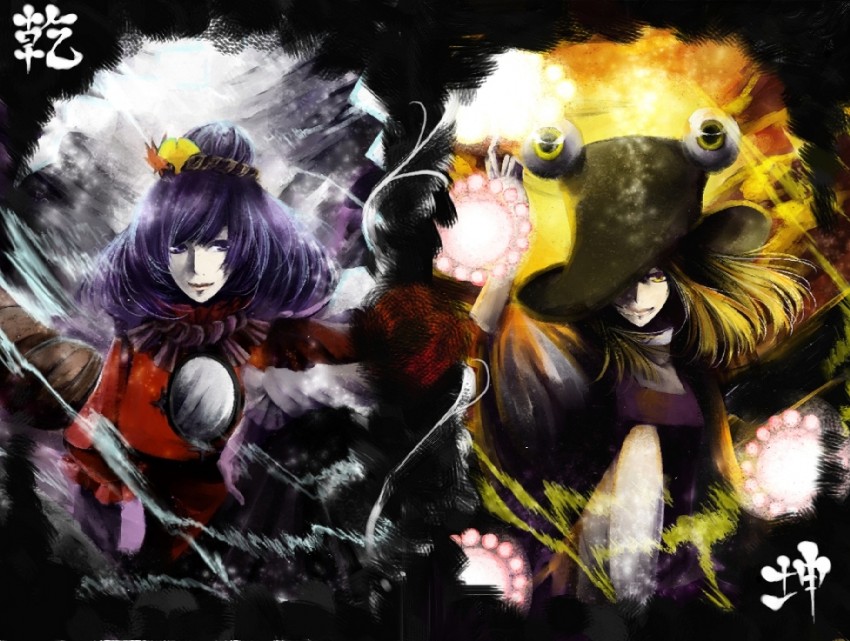 moriya suwako and yasaka kanako (touhou) drawn by collie
