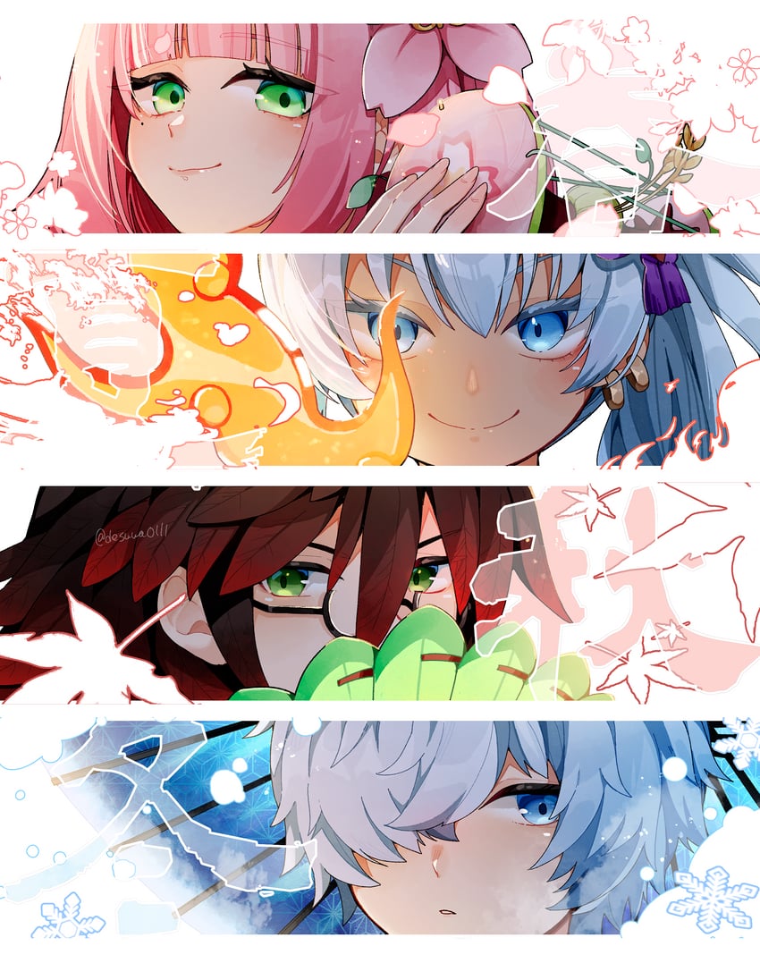 ulalaka, fubuki, kurama, and matsuri (rune factory and 1 more) drawn by usako_(usako1031)