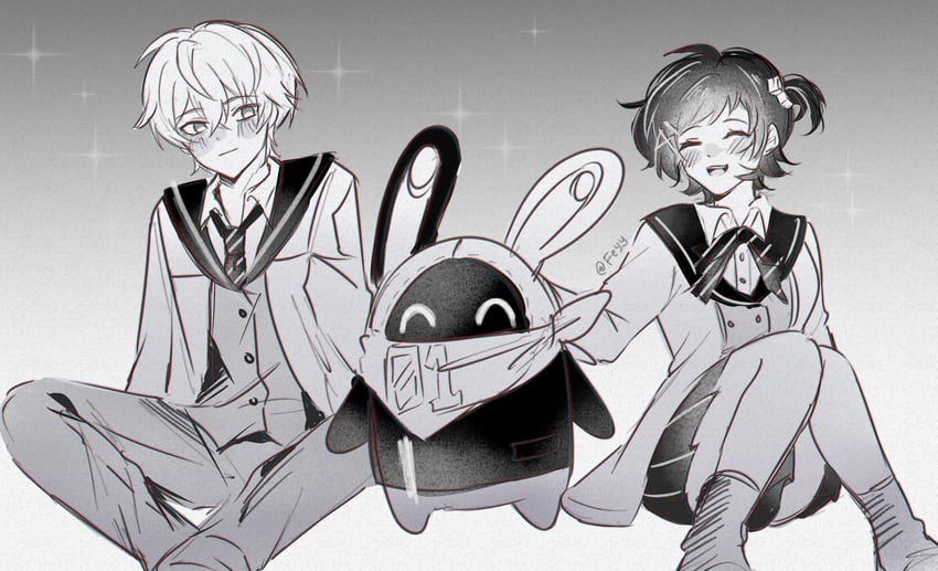 belle, wise, and eous (zenless zone zero) drawn by felichiii