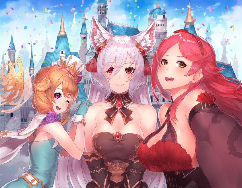 kirze, may, and juno (king's raid) drawn by yu_mochi_(kamiinu)