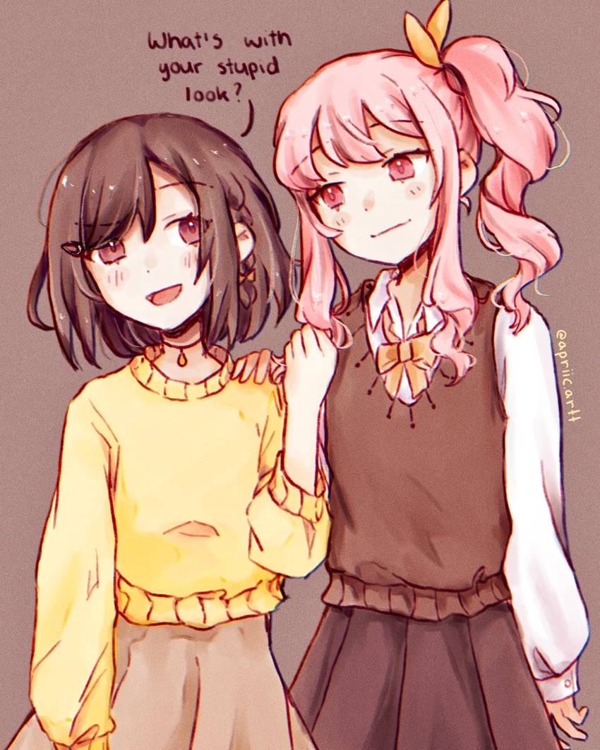 shinonome ena and akiyama mizuki (project sekai) drawn by apriic-artt