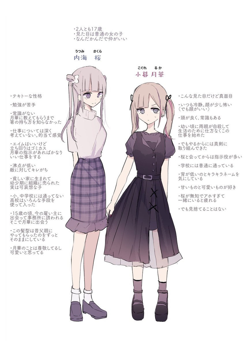 utsumi sakura and kogure ruka (sakura no sekai) drawn by tsuruse