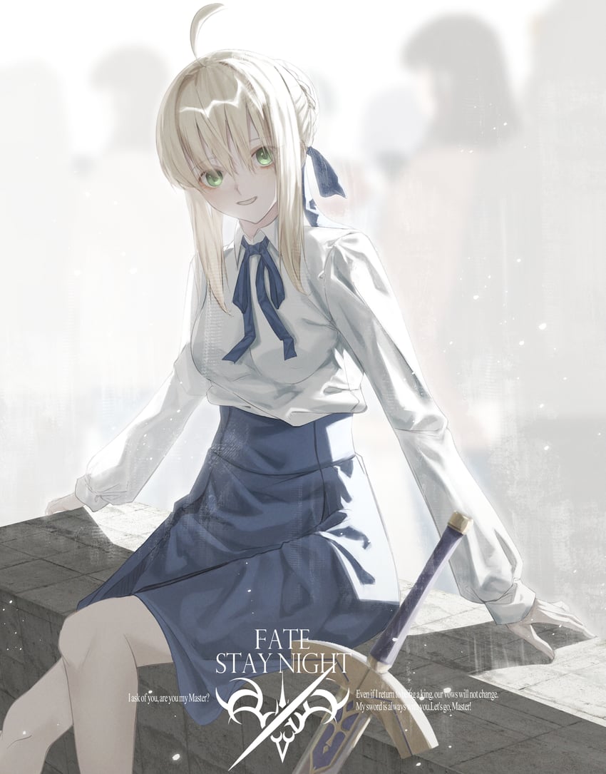 artoria pendragon and saber (fate and 1 more) drawn by prezonya46
